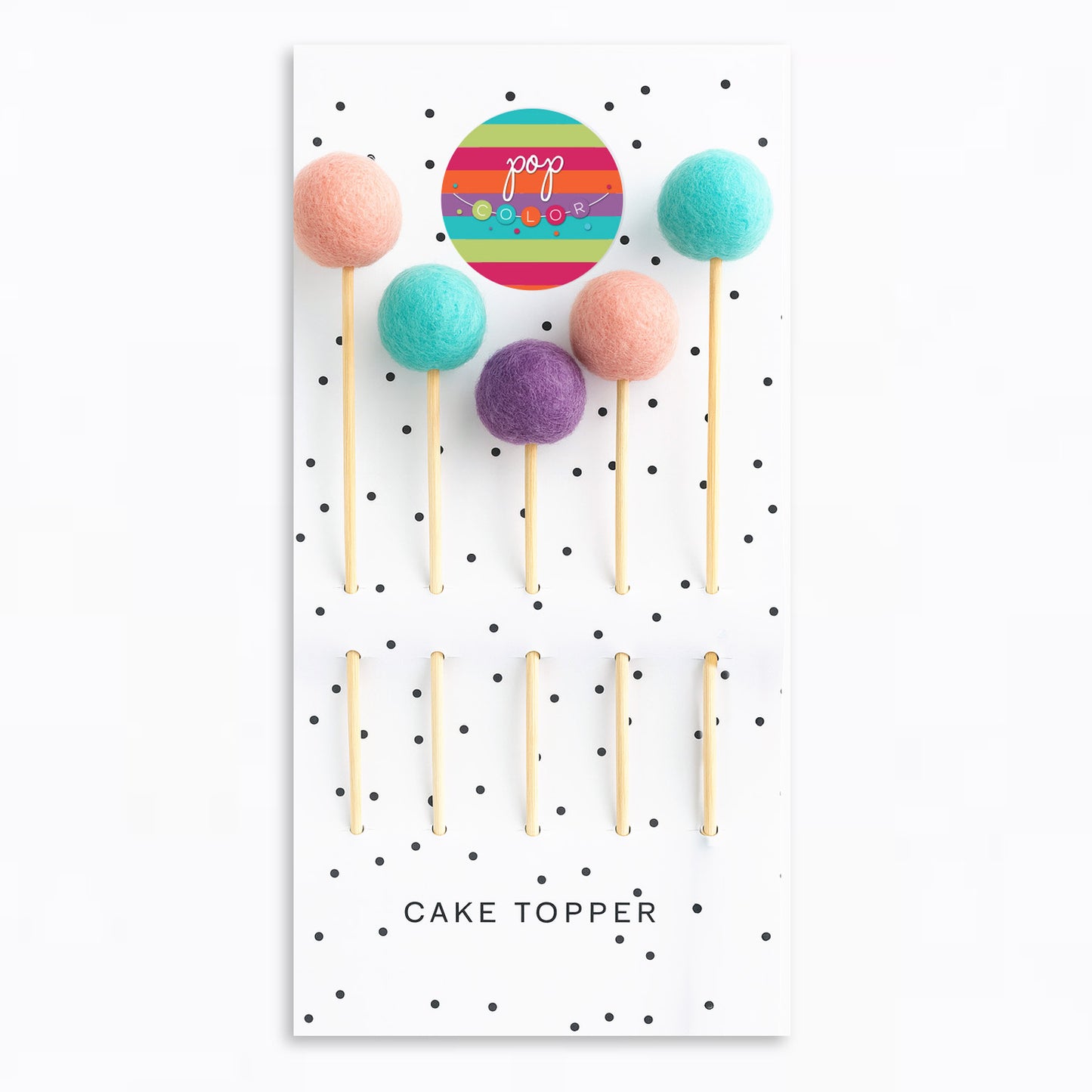 Quinteto Pom-poms para pastel