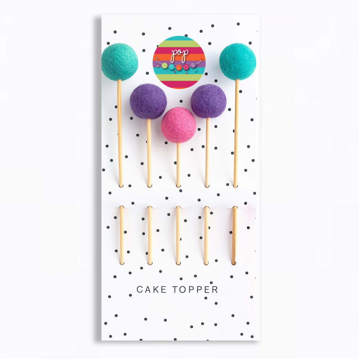 Quinteto Pom-poms para pastel