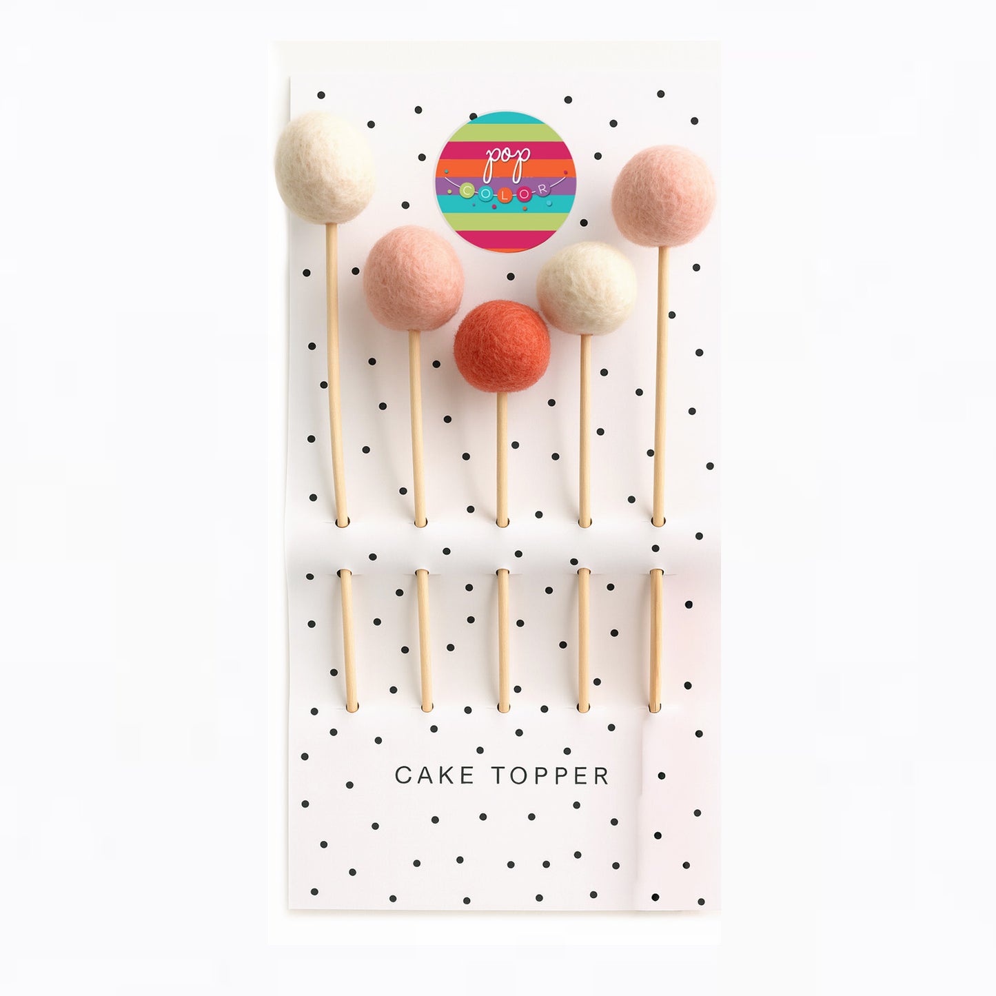 Quinteto Pom-poms para pastel