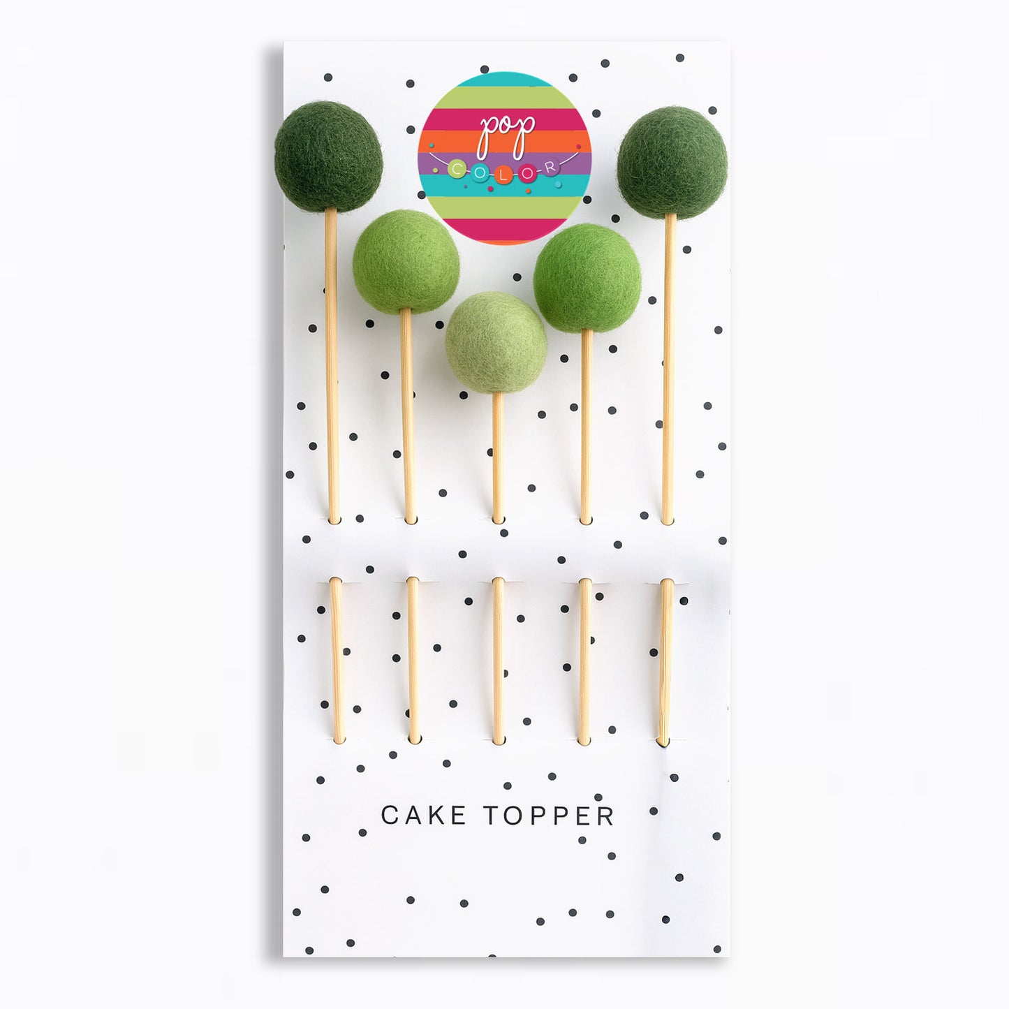 Quinteto Pom-poms para pastel